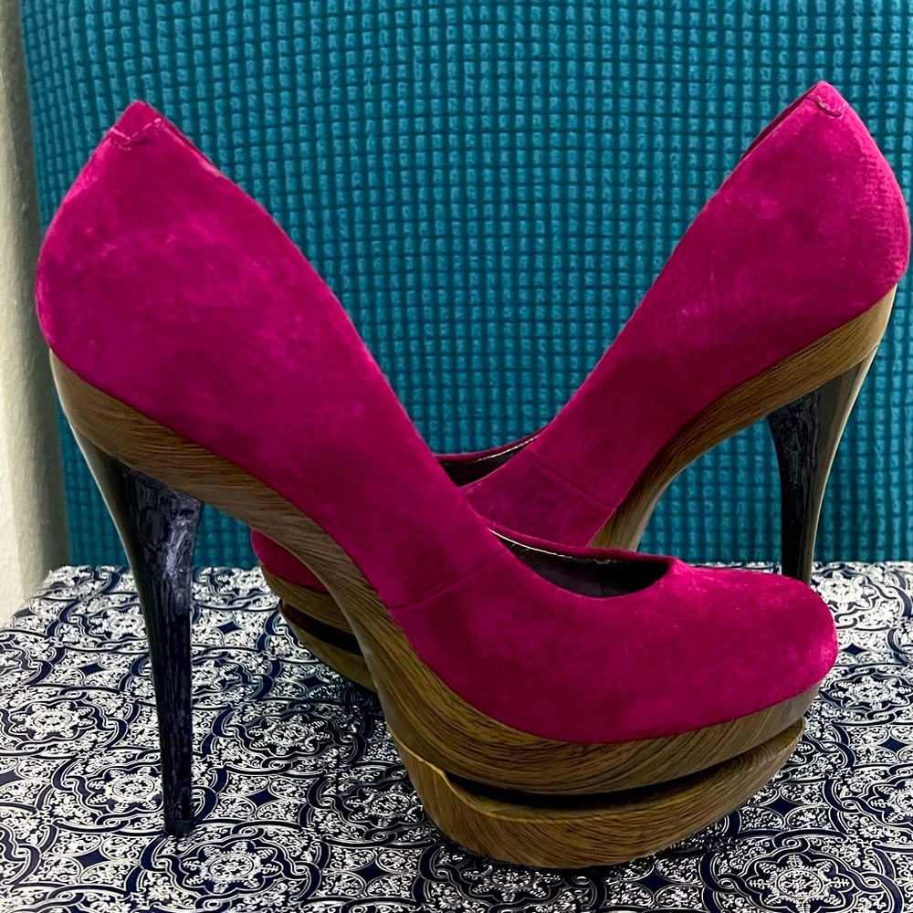 “Jessica Simpson Colie Cranberry Suede Heels - Size, Gently Used!”
